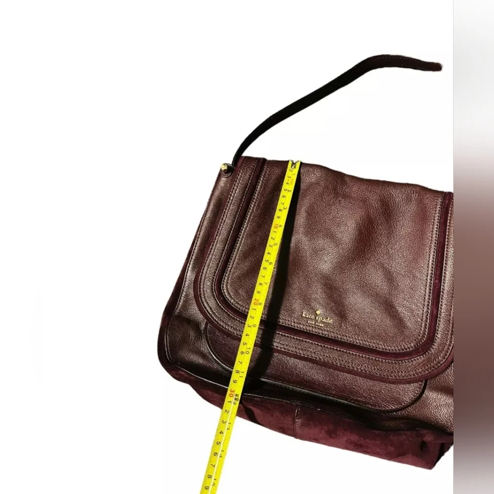 Kate Spade Rianne Pratt Street Burgundy Leather/Suede Tassel Crossbody Handbag